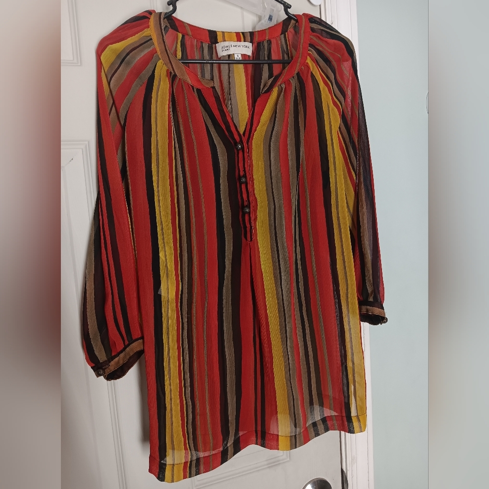 jones new york sheer small blouse
